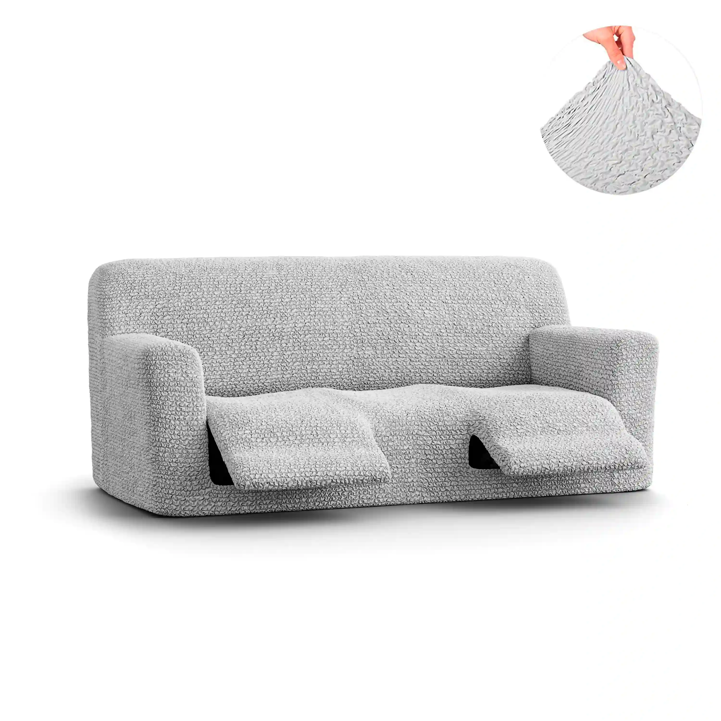 3 Seater Recliner Sofa Cover - Pearl, Microfibra